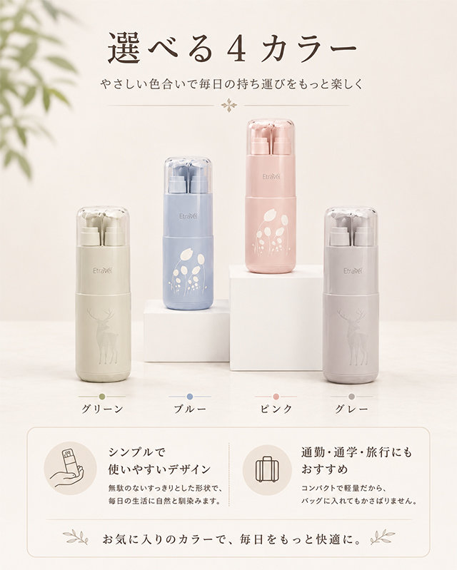 【限定 400円OFFクーポン】トラベルボトル 洗面セットコップ付き 5 点セット トラベル 出張用 コンパクト トラベルポーチ 旅行用 トラベルセット コップ一体型 14