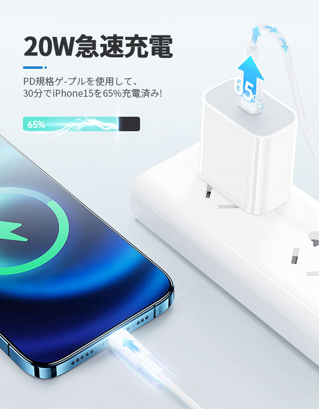 最新型20W PD充電器 iPhone15/14充電 純正品質 タイプC 急速充電器アイフォン ipad対応 高品質 アダプター ipad/iPhone対応 5