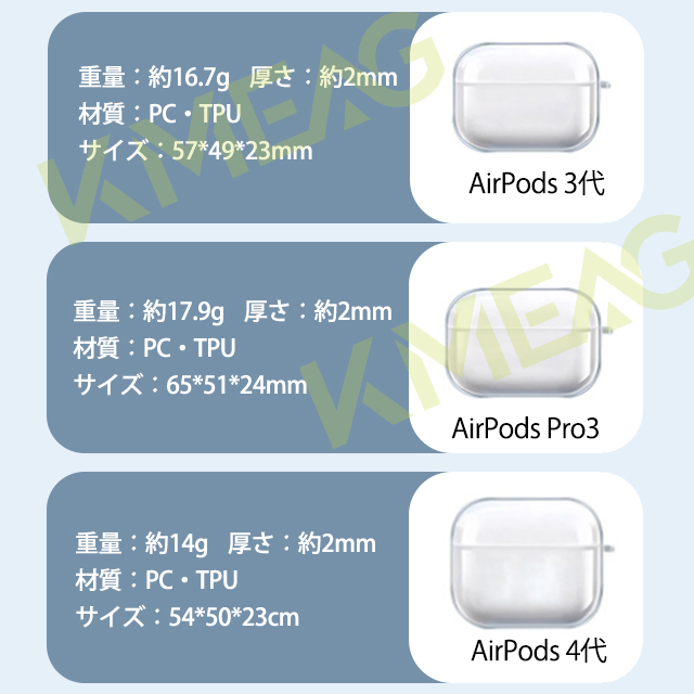 【２点目半額】AirPods 第4世代 ケース クリア AirPods Pro 第2世代 ケース エアーポッズプロ TPU エアポッズ イヤホンケース プロ2 Pro2 おしゃれ かわいい 9
