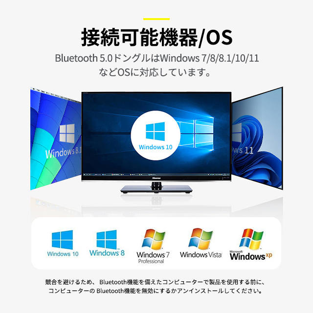 【ブルートゥース無線通信】Bluetooth 5.0 CSR5.0 EDR/LE対応 (低消費電力) 極小サイズ USB レシーバー アダプタ　Windows10対応 ドングル 11