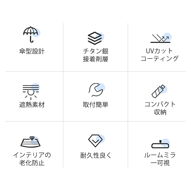 サンシェード 車 遮光 断熱 車用サンシェード 折りたたみ 傘型 車用パラソル フロントガラス フロントサンシェード 車載用品 収納便利 紫外線対策 3