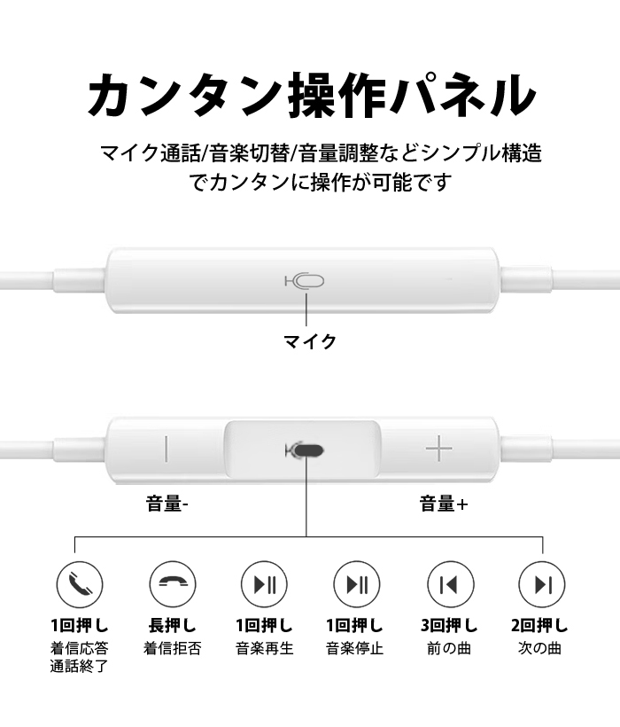 イヤホン 有線 軽量 マイク付き typec 有線イヤホン インナーイヤー型 イヤホンジャック イヤフォン マイク内蔵 リモコン クリア音質 低音 ワイヤレス 11
