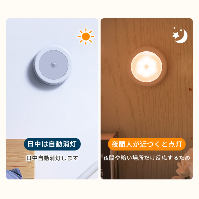 センサーライト LED 室内 しゃれ 明るい 電池式 配線不要 人感センサー 足元灯 安全灯 常夜灯 防犯ライト 屋内 補助照明 自動 点灯 消灯 両面テープ 照明 廊下 8