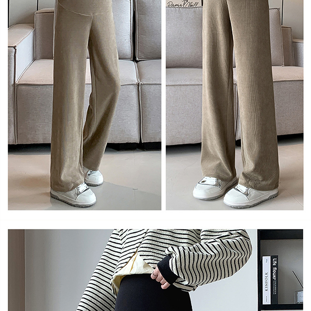 ワイドパンツ レディース マタニティ パンツ 秋冬 春 リブパンツ 大きいサイズ ゆったり マタニティパンツ 伸縮性 調節可能 妊婦 レディースパンツ 16