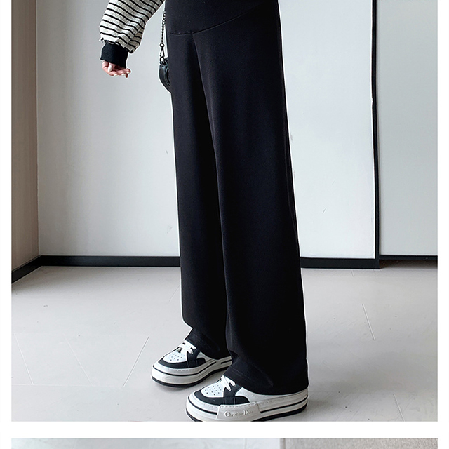 ワイドパンツ レディース マタニティ パンツ 秋冬 春 リブパンツ 大きいサイズ ゆったり マタニティパンツ 伸縮性 調節可能 妊婦 レディースパンツ 17