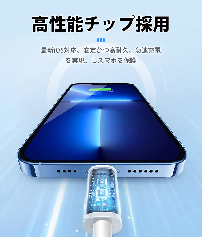 iPhoneケーブル 1m/2m iPhone純正品質 lightningケーブル 充電ケーブル MFI認証済 PD急速充電充電器 データ転送ケーブル アップル公式認証済 iPhone17 16 15用 7