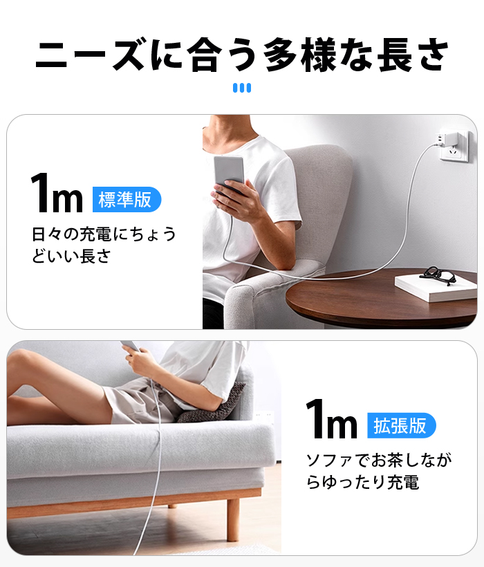 iPhoneケーブル 1m/2m iPhone純正品質 lightningケーブル 充電ケーブル MFI認証済 PD急速充電充電器 データ転送ケーブル アップル公式認証済 iPhone17 16 15用 16