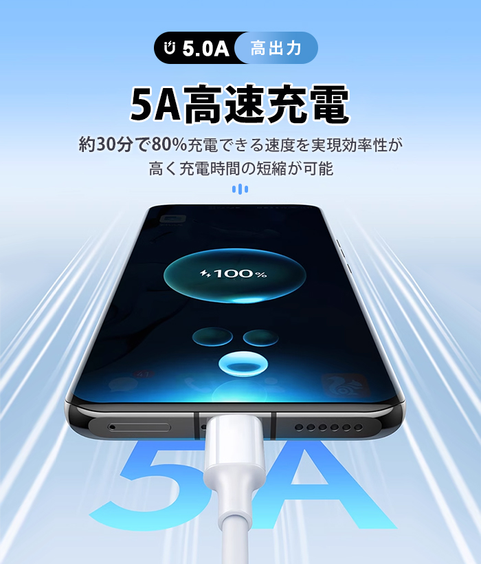81W 5AType-C to Type-C PD タイプC 【0.25M/0.5M/1M/2M】 充電ケーブル 充電器 E-Markチップ 急速 PC ノートブック Switch/Mac Book/iPad Pro/Android HUAWEI 7