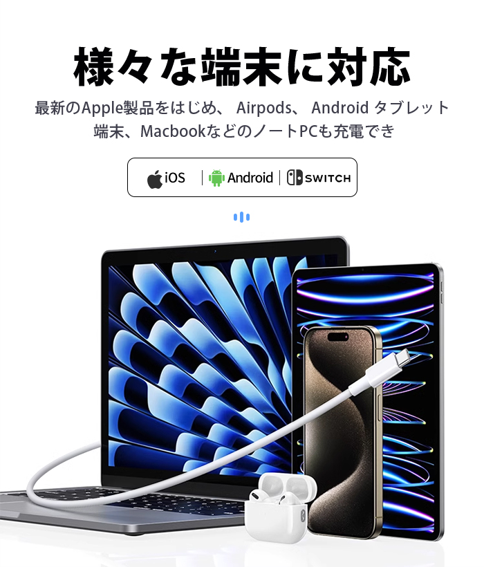 81W 5AType-C to Type-C PD タイプC 【0.25M/0.5M/1M/2M】 充電ケーブル 充電器 E-Markチップ 急速 PC ノートブック Switch/Mac Book/iPad Pro/Android HUAWEI 14