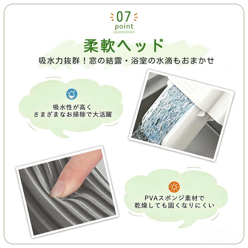 折りたたみミニモップ ハンディスポンジモップ 乾湿両用 手洗い不要 吸水 軽量 コンパクト 壁 床 窓 キッチン 浴室 車用 送料無料 11